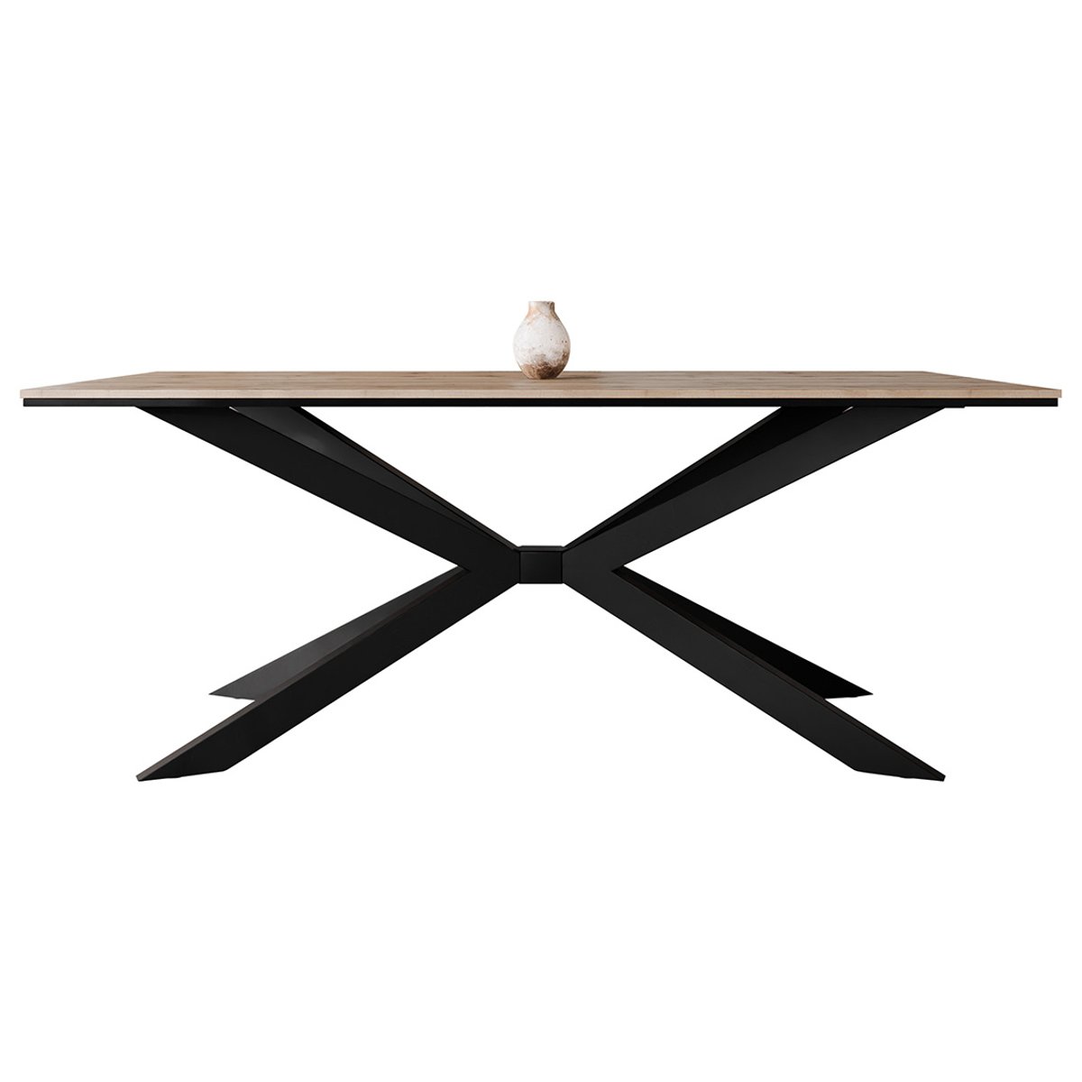 Table à manger 190x90 cm - CASEY bois / noir, LISA DESIGN