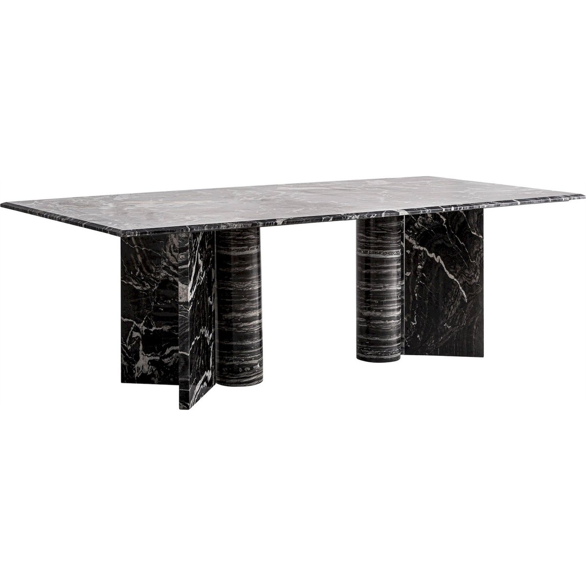 Table de salle à manger en marbre  brillant noir marbre brillant, RECOLLECTION