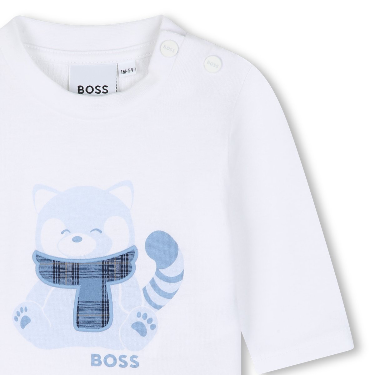 Tee-shirt manches longues blanc, BOSS KIDSWEAR