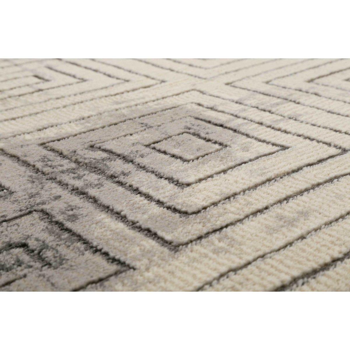 Tapis velours ras relief motif géométrique ,  AIDEN gris, ESPRIT