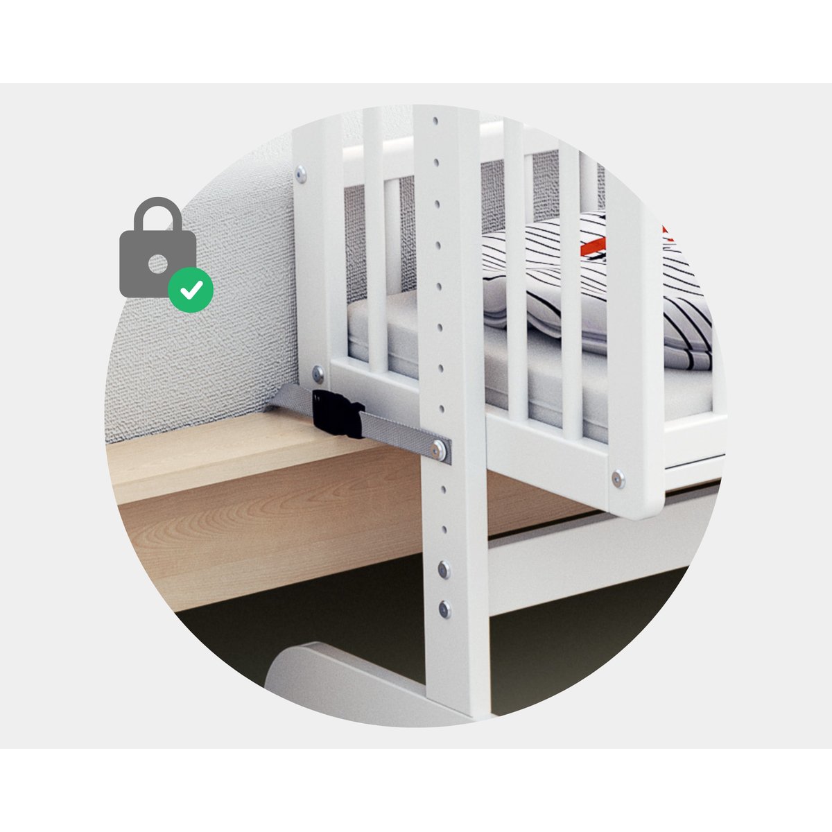Berceau cododo évolutif en bois NINO blanc, WEBABY