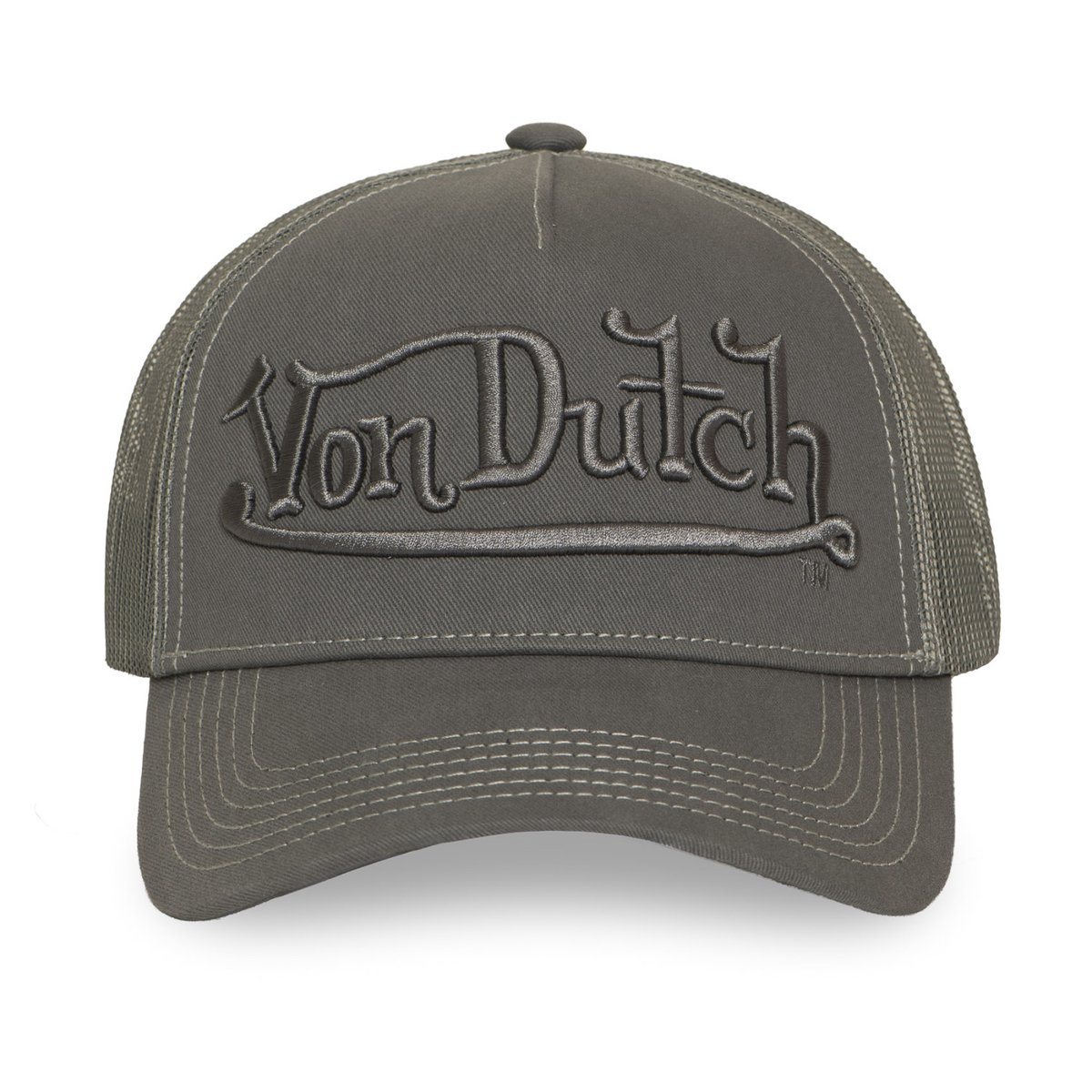 Casquette trucker EMBROIDERY gris moyen, VON DUTCH
