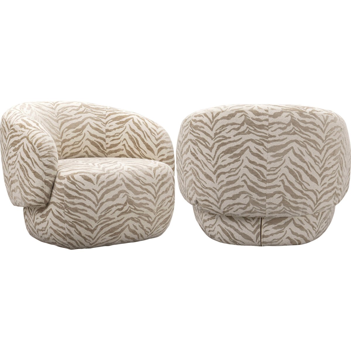 Fauteuil lounge motif tigre beige motif tigre, RECOLLECTION