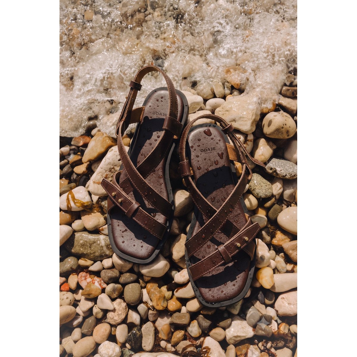 Sandales DIONI cuir chocolat, ODAJE
