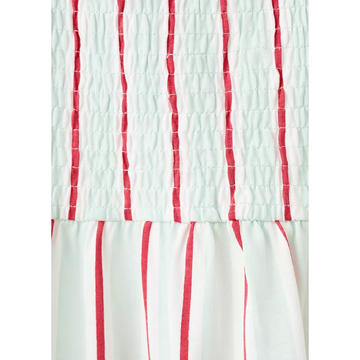 Robe rayures volants turquoise, MANGO KIDS