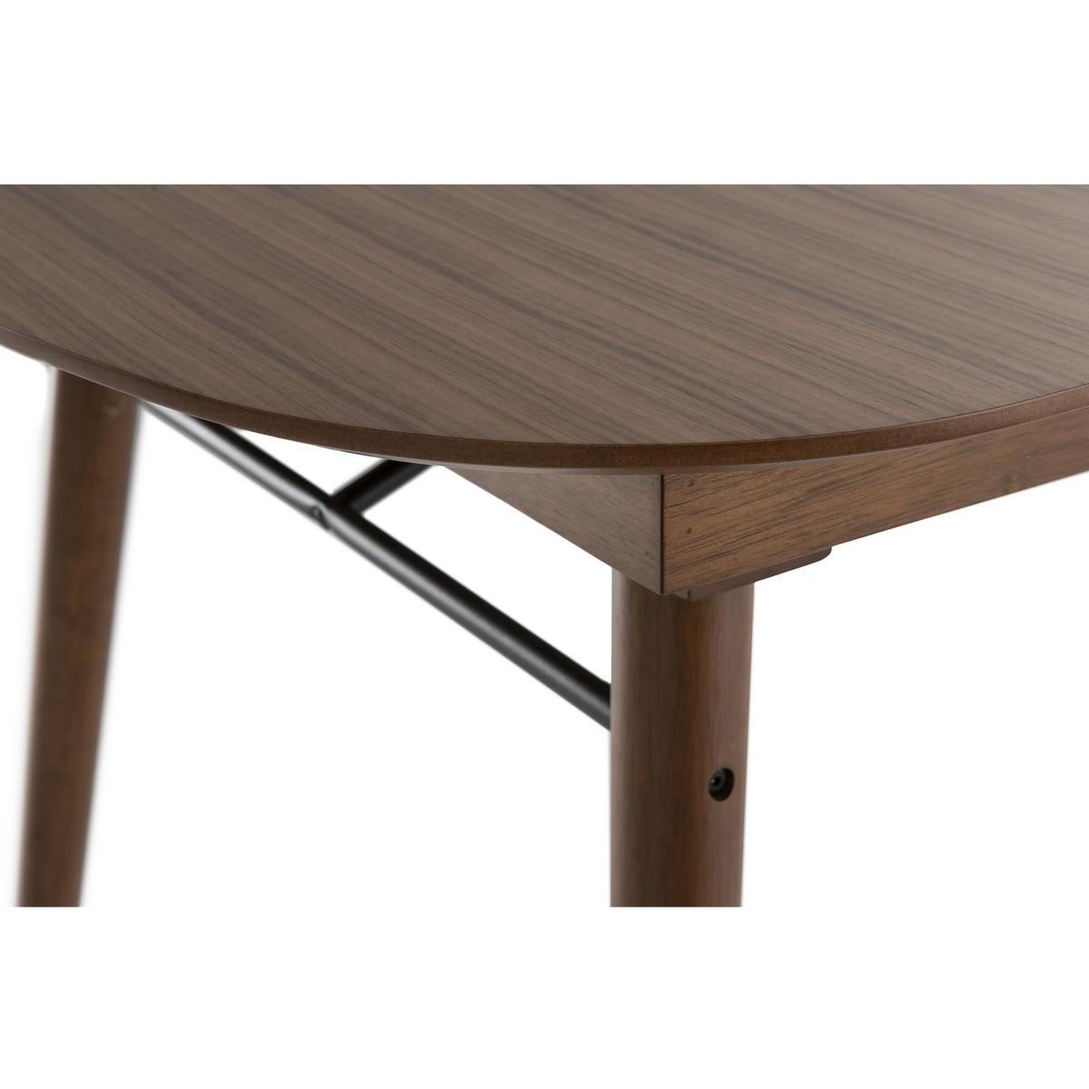 Table extensible rallonges intégrées rectangulaire L150-180 cm SHELDON noyer, MILIBOO