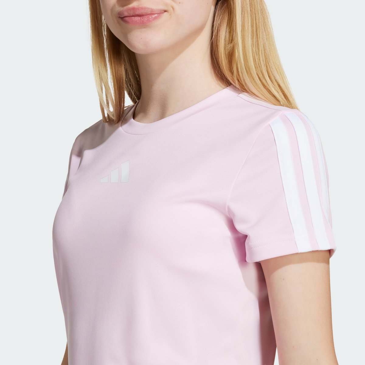 T-Shirt 3 Bandes Training Essentials Enfants T-Shirt 3 Bandes Training Essentials Enfants clear pink / white, ADIDAS SPORTSWEAR