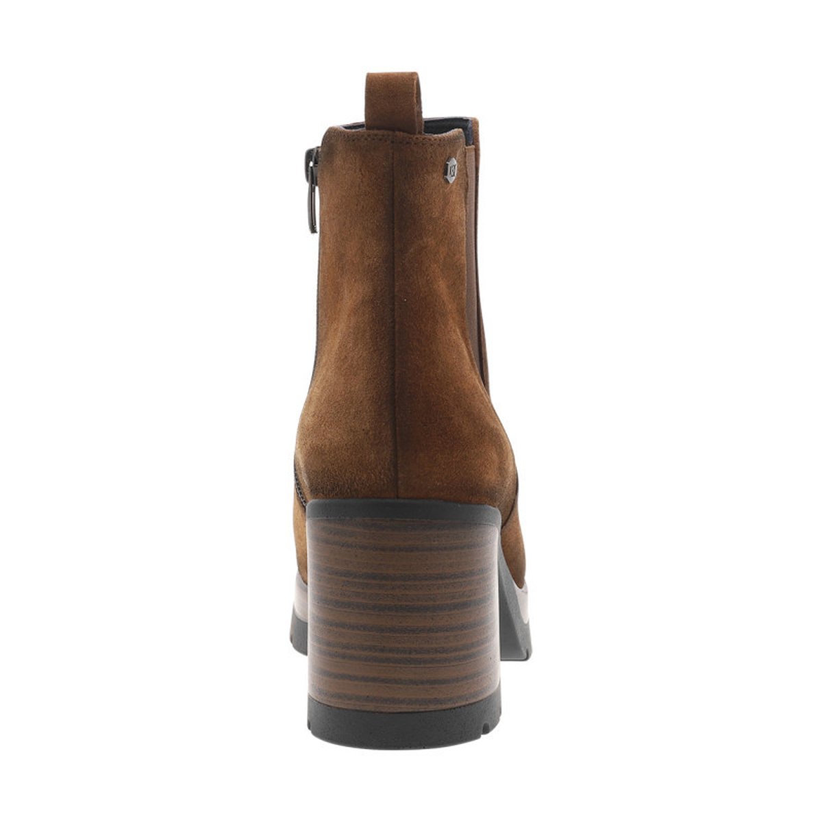 Boots brunes avec semelle à talon décroché haut et soufflets élastiqués brunes, DORKING