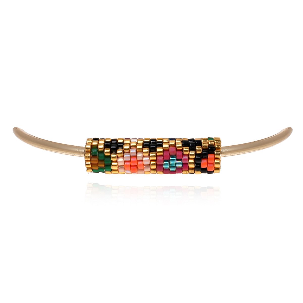 Bracelet jonc avec perles tissées MALISS noir, HIPANEMA