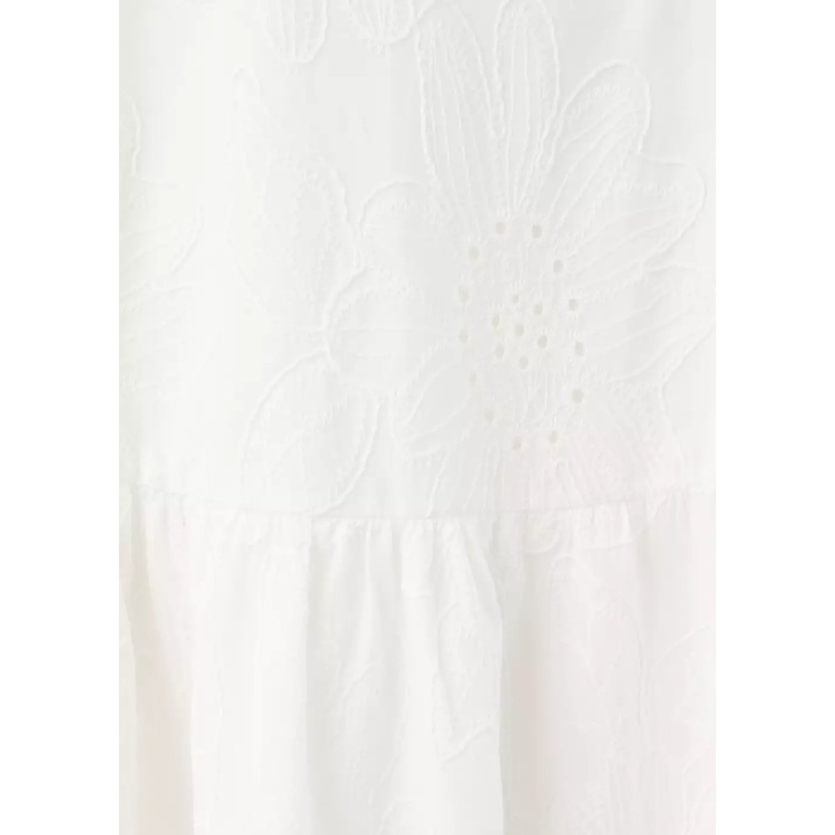 Robe halter avec broderies ajourées blanc cassé, MANGO