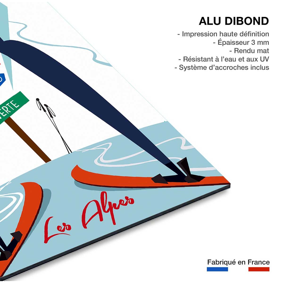 Tableau retro piste noire…ou verte! tableau alu dibond, HEXOA