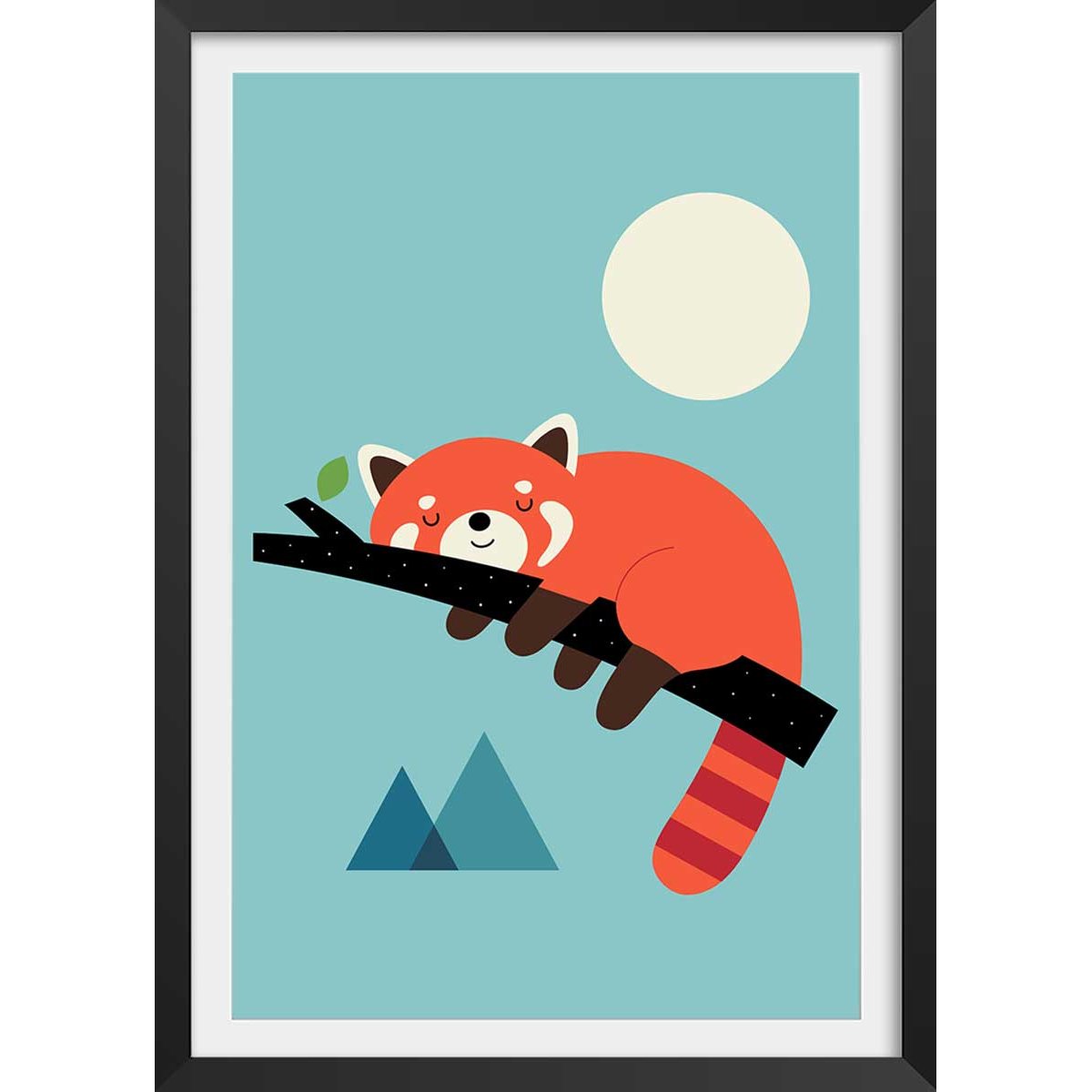Affiche enfant c'est l'heure de la sieste affiche + cadre en bois - noir, HEXOA