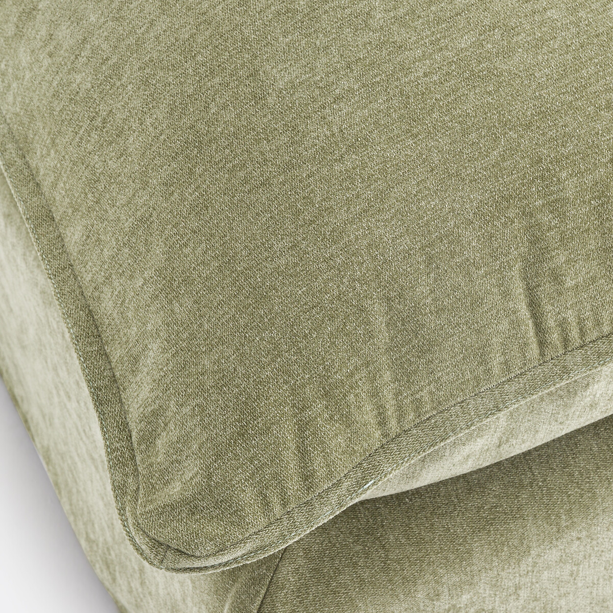 Pouf, déhoussable, en polyester chiné, ODNA vert eucalyptus, LA REDOUTE INTERIEURS