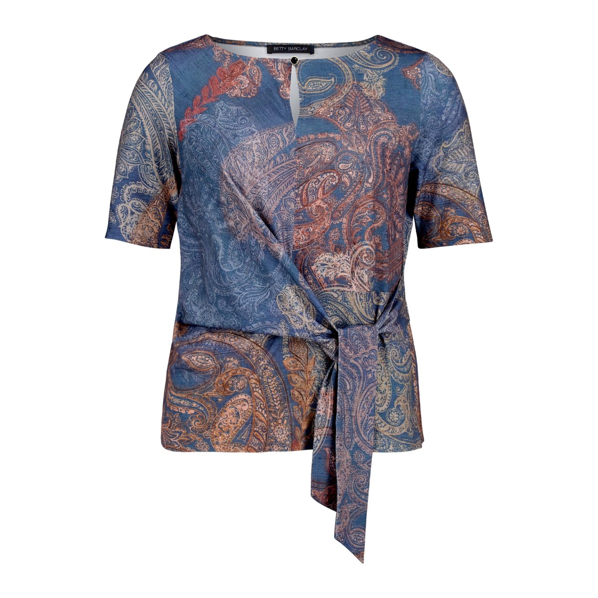 Haut imprimé à nœud bleu/rouge, BETTY BARCLAY