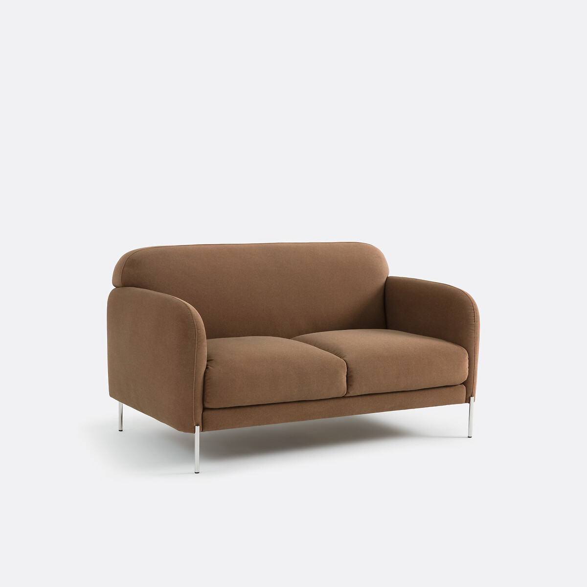 Canapé droit, 2 places, en velours mat, PABLO marron, LA REDOUTE INTERIEURS