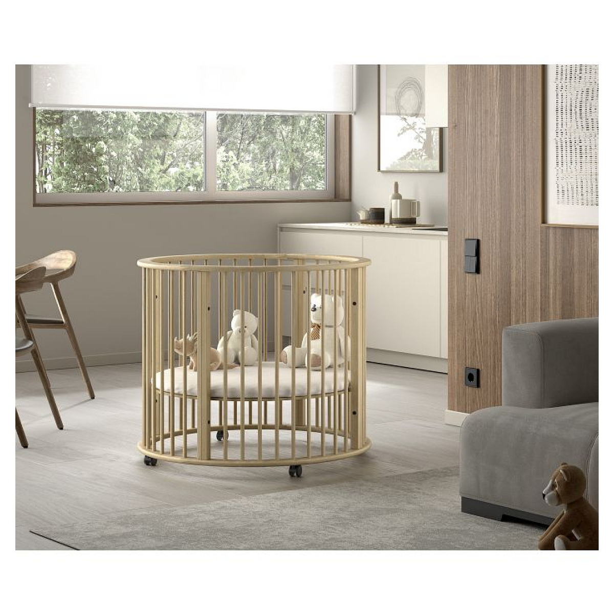 Parc bébé 90 cm bois naturel couleur unique, VIPACK