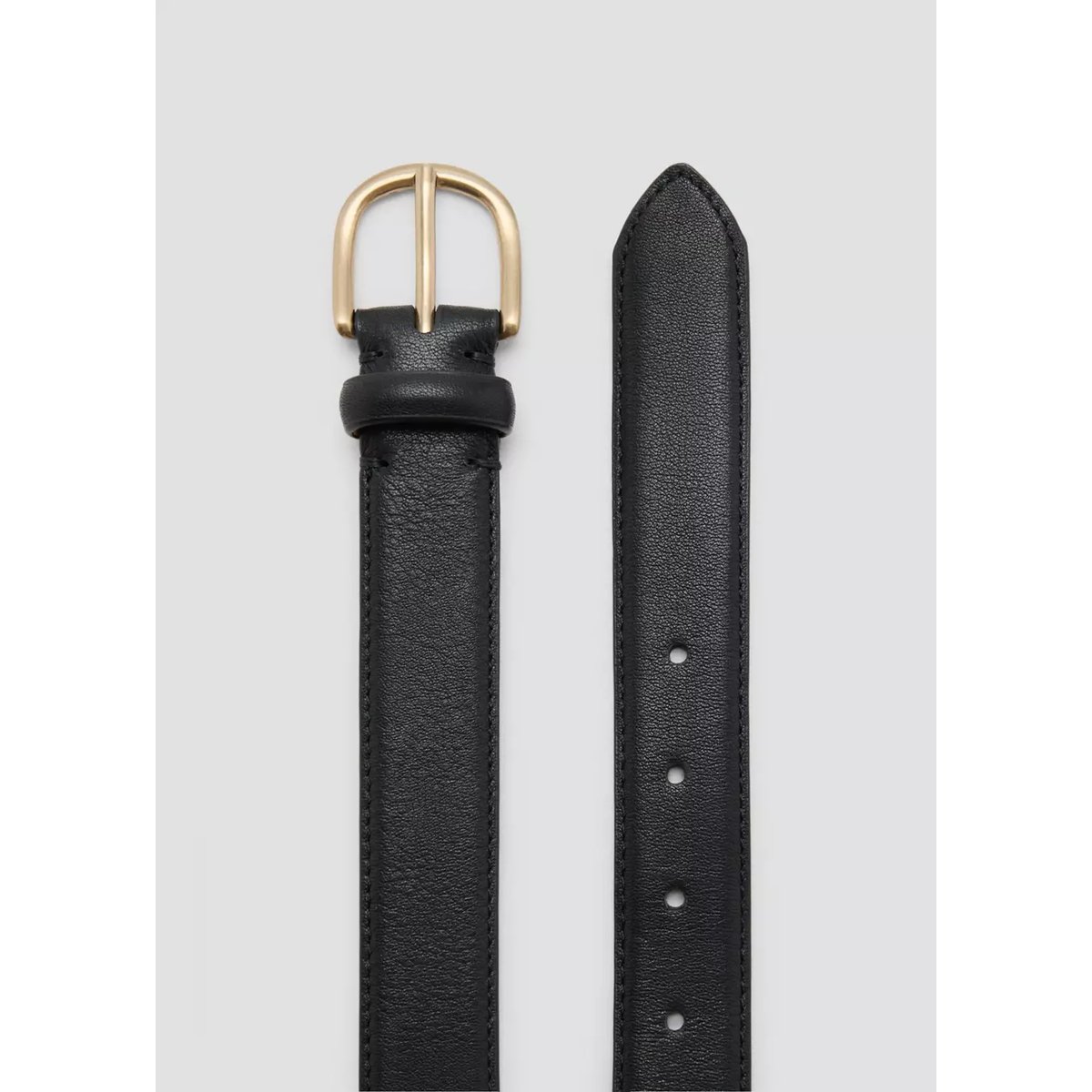 Ceinture cuir boucle noir, MANGO MAN