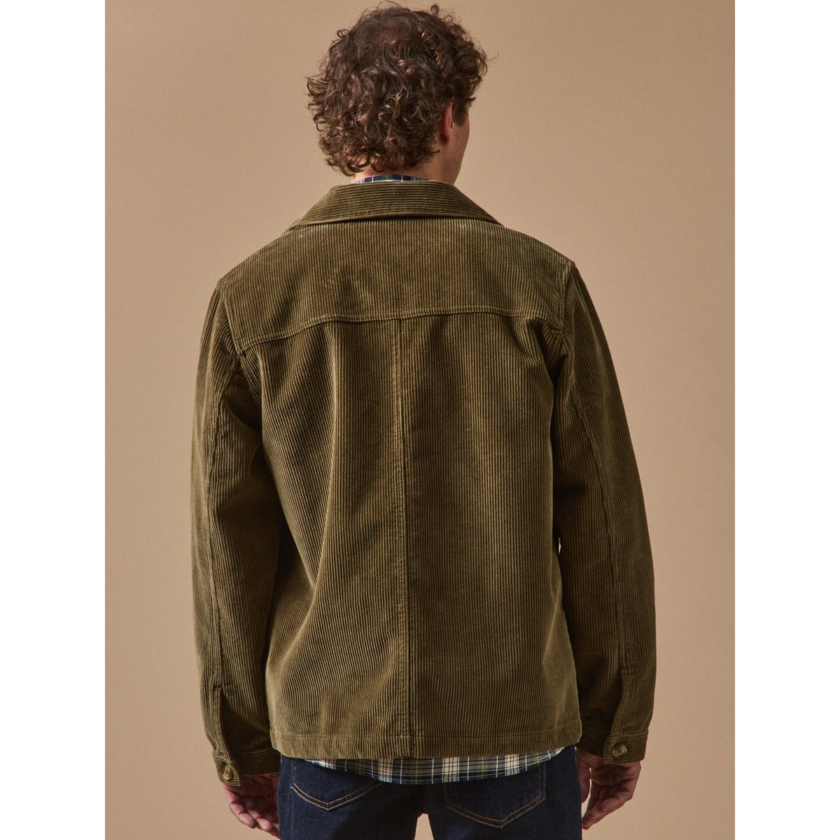 Veste worker velours côtelé kaki clair, CYRILLUS