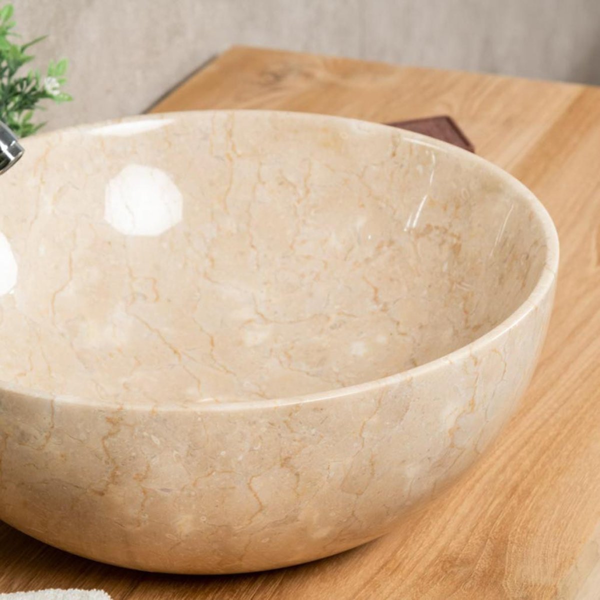Vasque ronde à poser 40 cm LÉA crème, WANDA COLLECTION