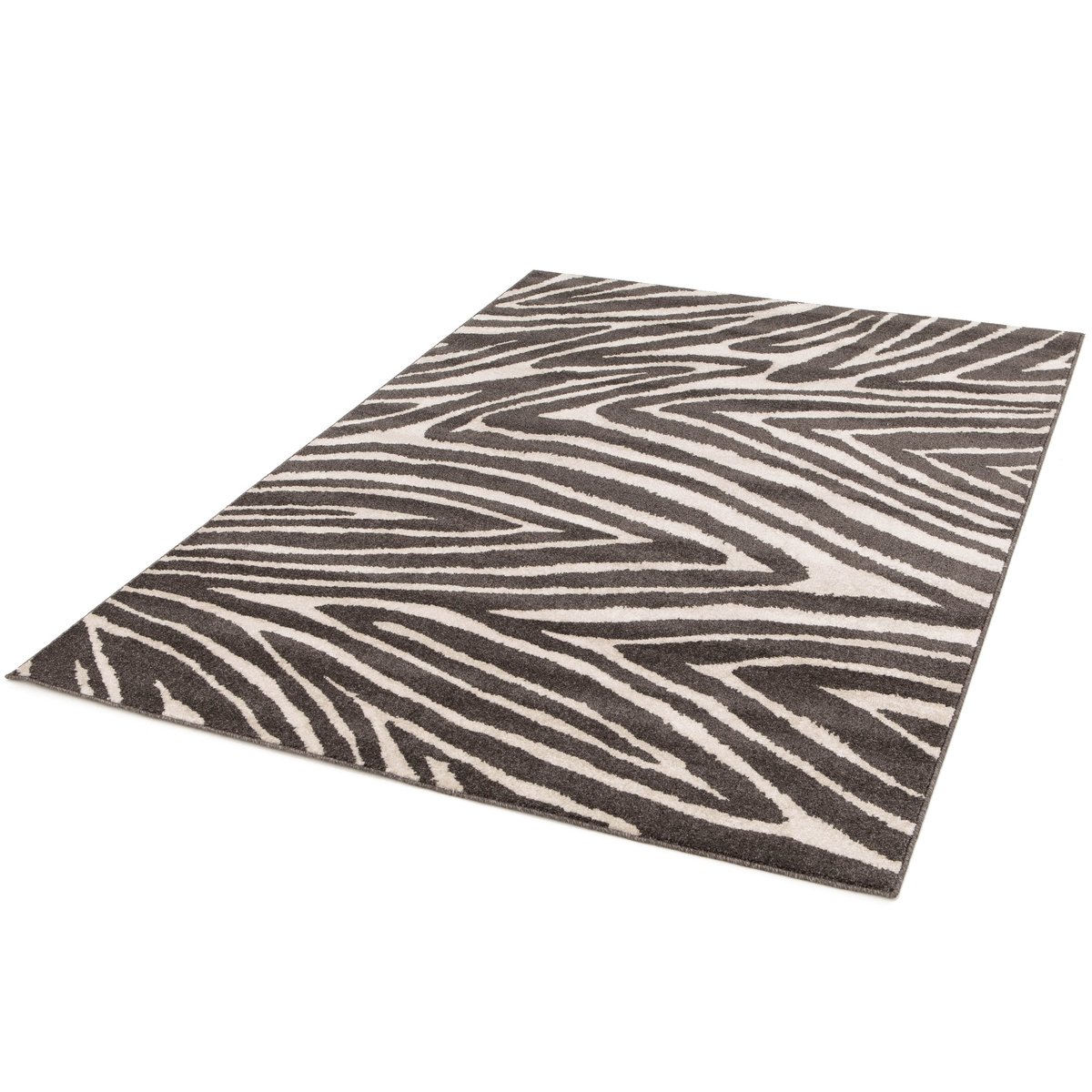 Tapis super doux effet zèbre BUFFON noir intense, AFK LIVING
