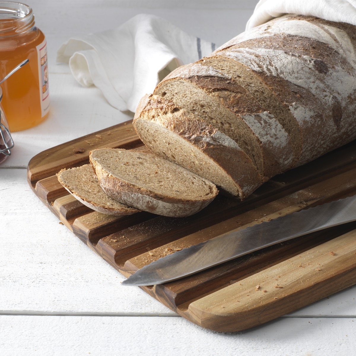 Planche à pain en teck bois de fil 41cm TEAKHAUS couleur unique, CRISTEL
