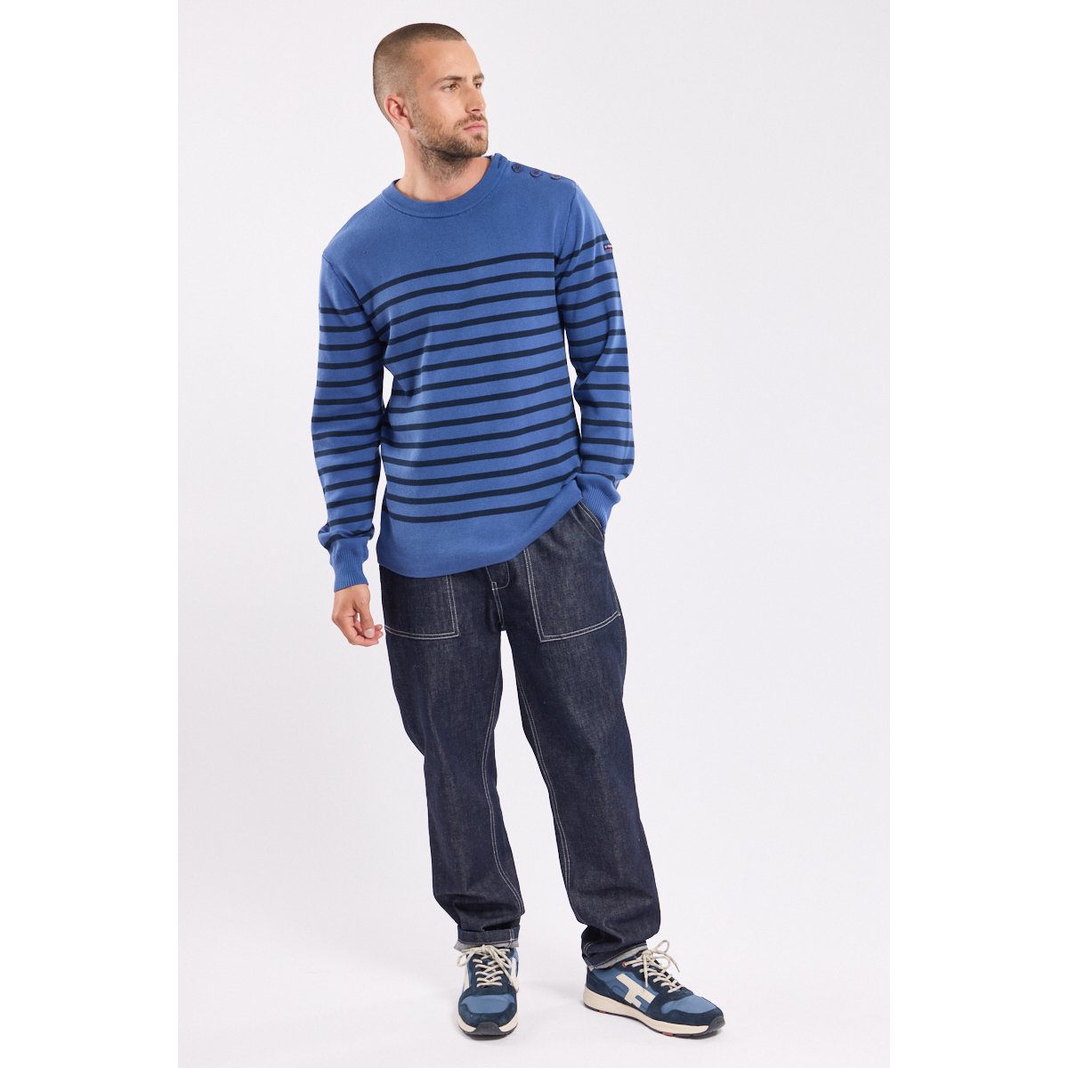 Pull marin en coton obscur/marine deep, ARMOR-LUX