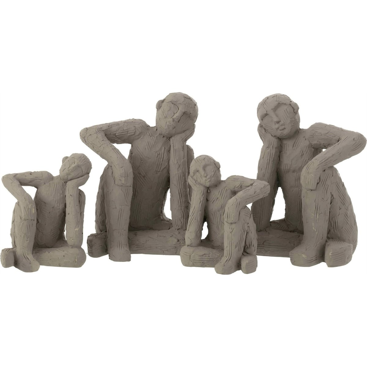 Serre-livres figurine en ciment, Lot de 2 gris, RECOLLECTION