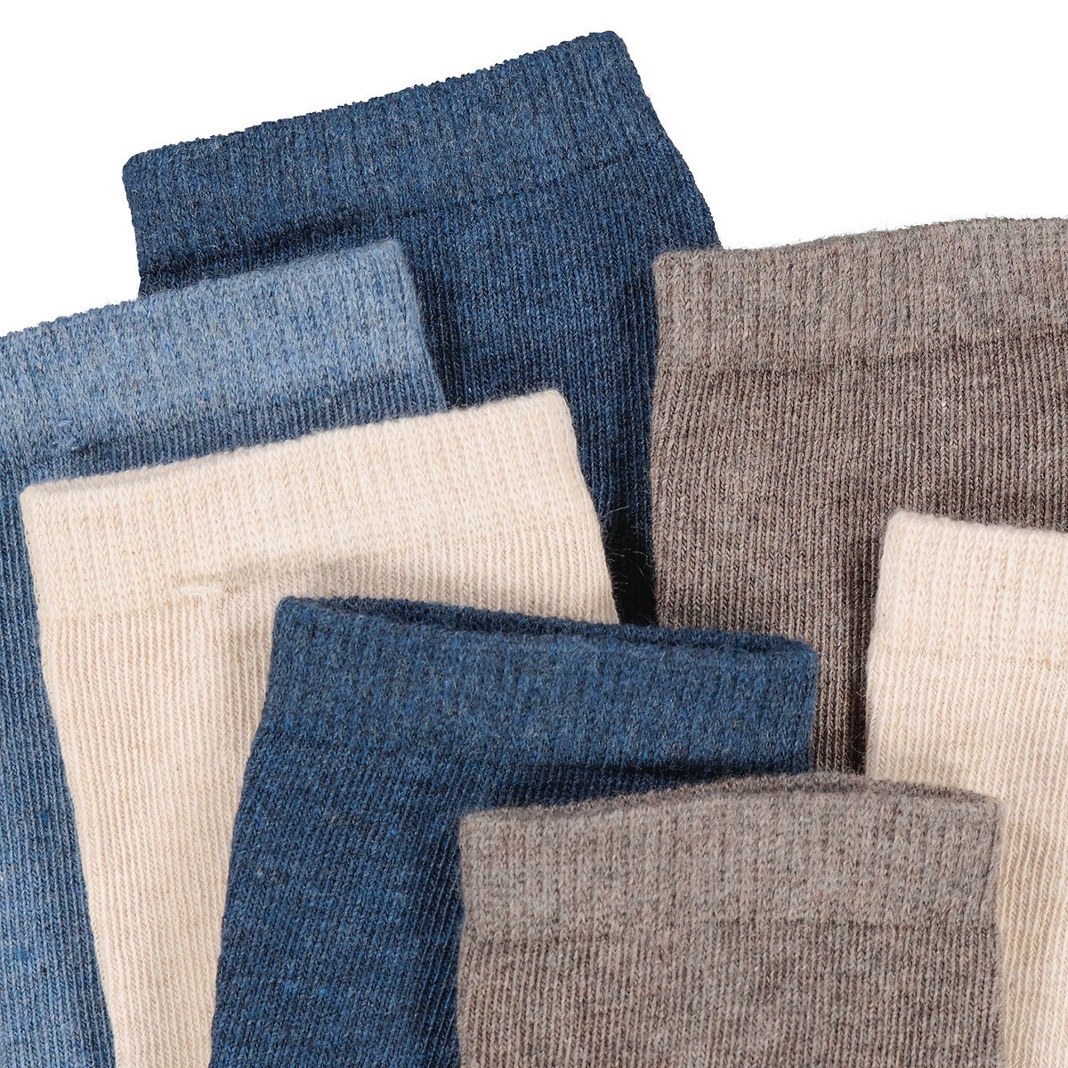 Lot de 7 paires de chaussettes coloris chinés multicolore, LA REDOUTE COLLECTIONS