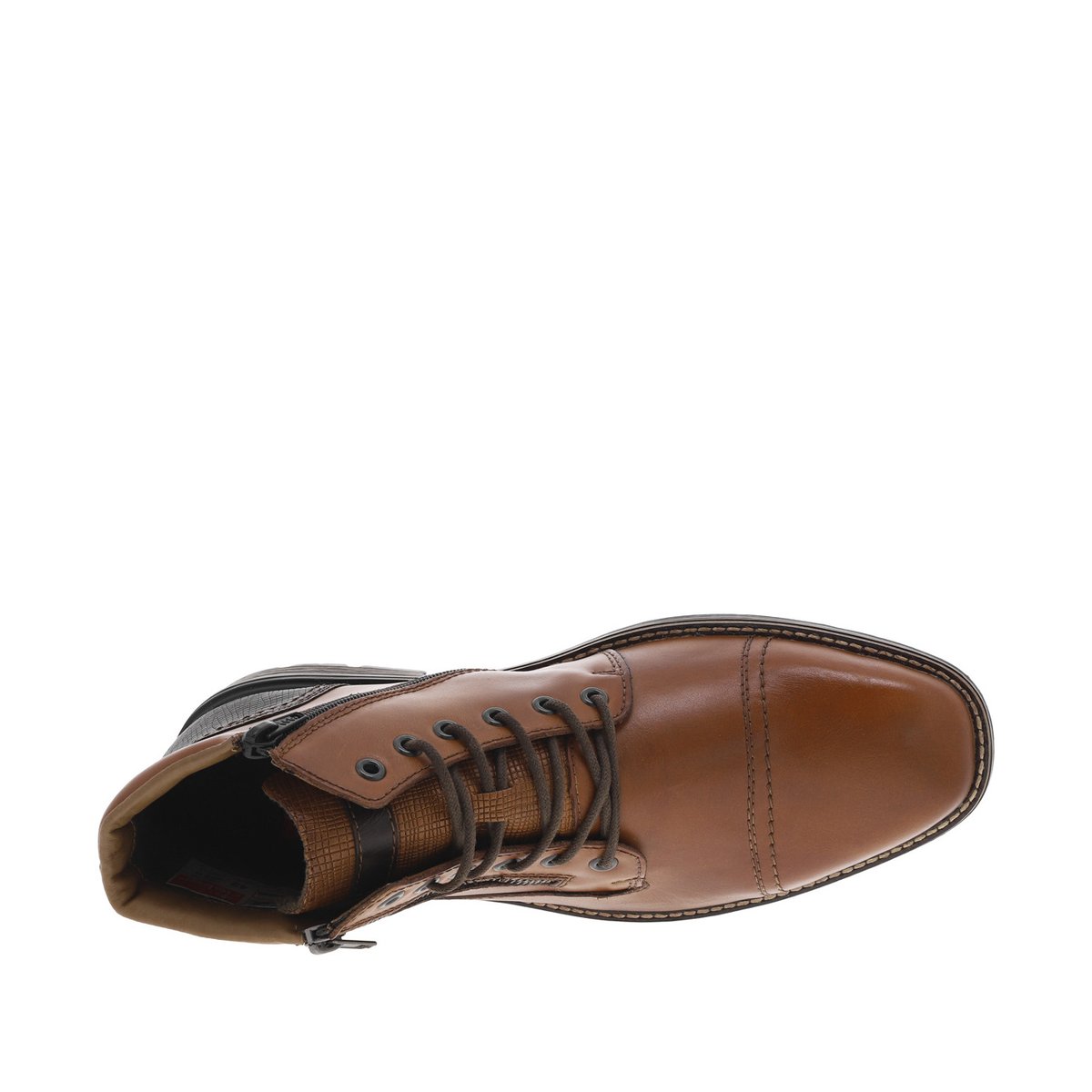 Bottines en cuir marron avec doublure en laine et fermeture zippée marron, RIEKER