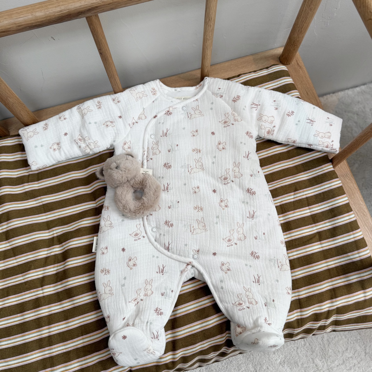 Surpyjama en gaze de coton Douceur ecru, PETIT BEGUIN