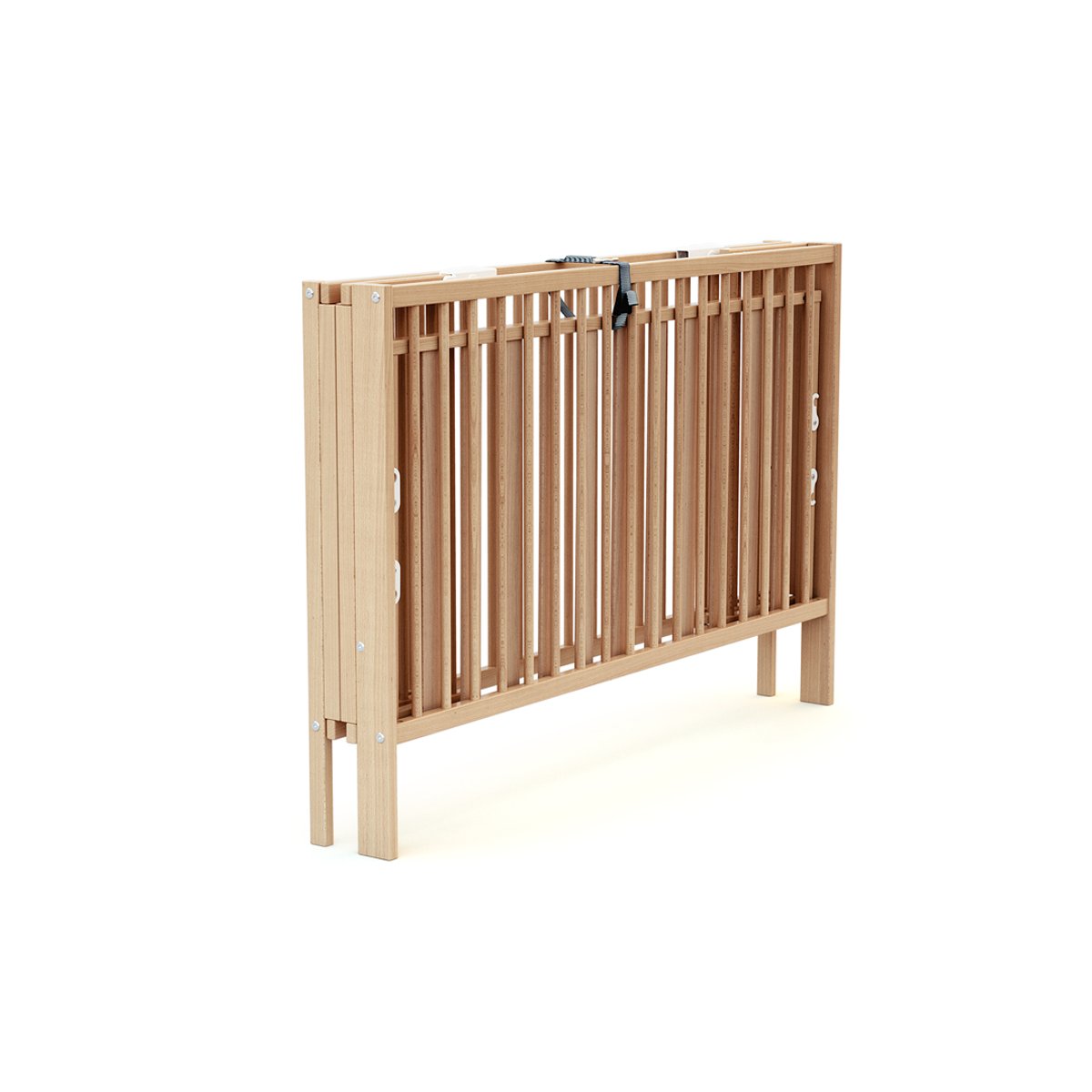 Lit bébé pliant en bois FOLDO hêtre verni, JURABABY