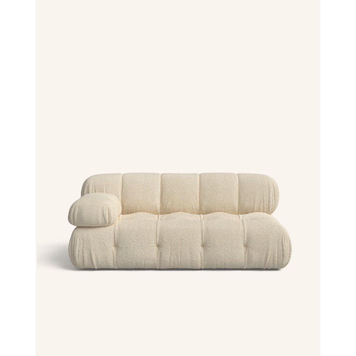 Canapé beige bouclé chaise longue gauche 165x99 cm - BOZCO beige bouclé, HANNUN