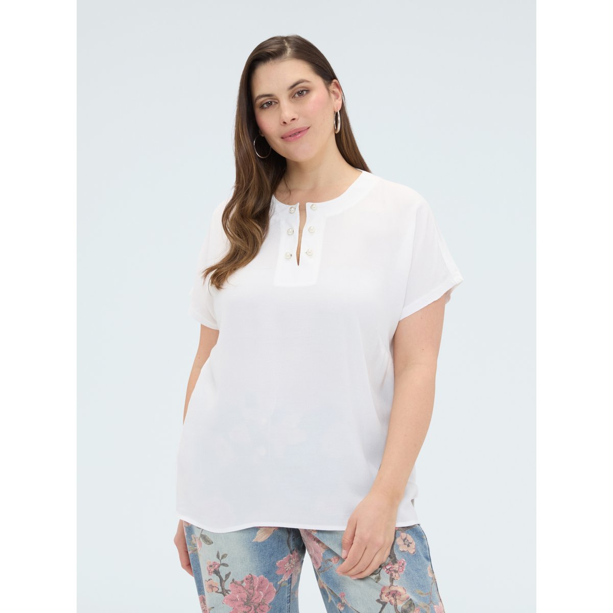 T-shirt avec détail perles blanc, FIORELLA RUBINO