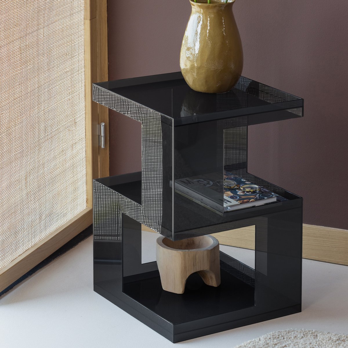 Table d’appoint en acrylique NORO gris, WOOOD