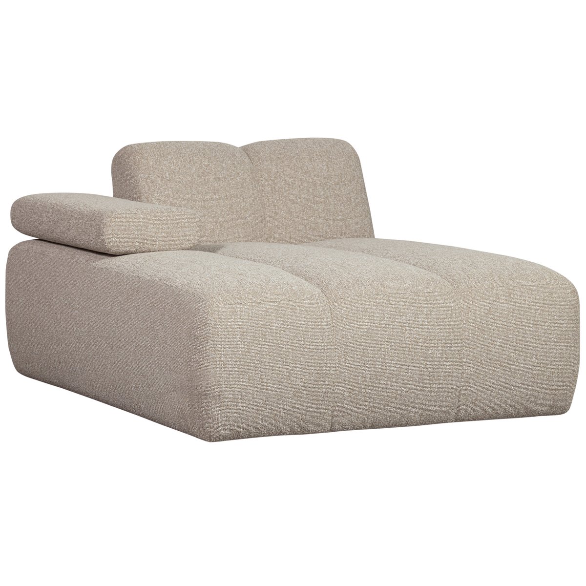 Élément de canapé méridienne gauche de bouclé MOJO beige, WOOOD
