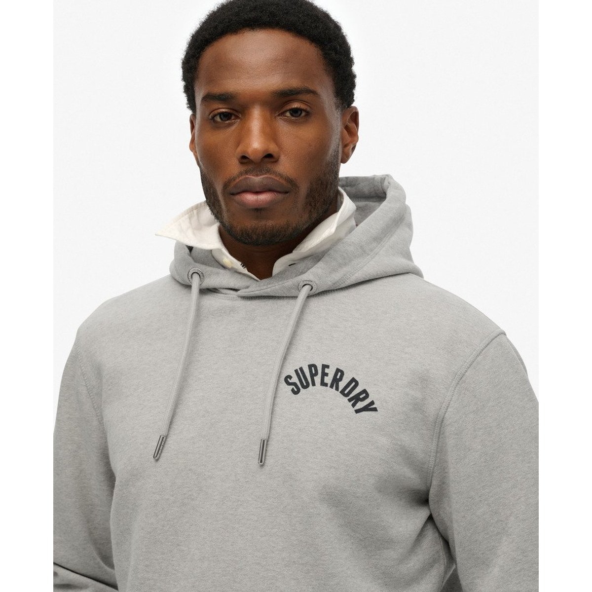Athletic Essentials Sweat à capuche gris chiné, SUPERDRY