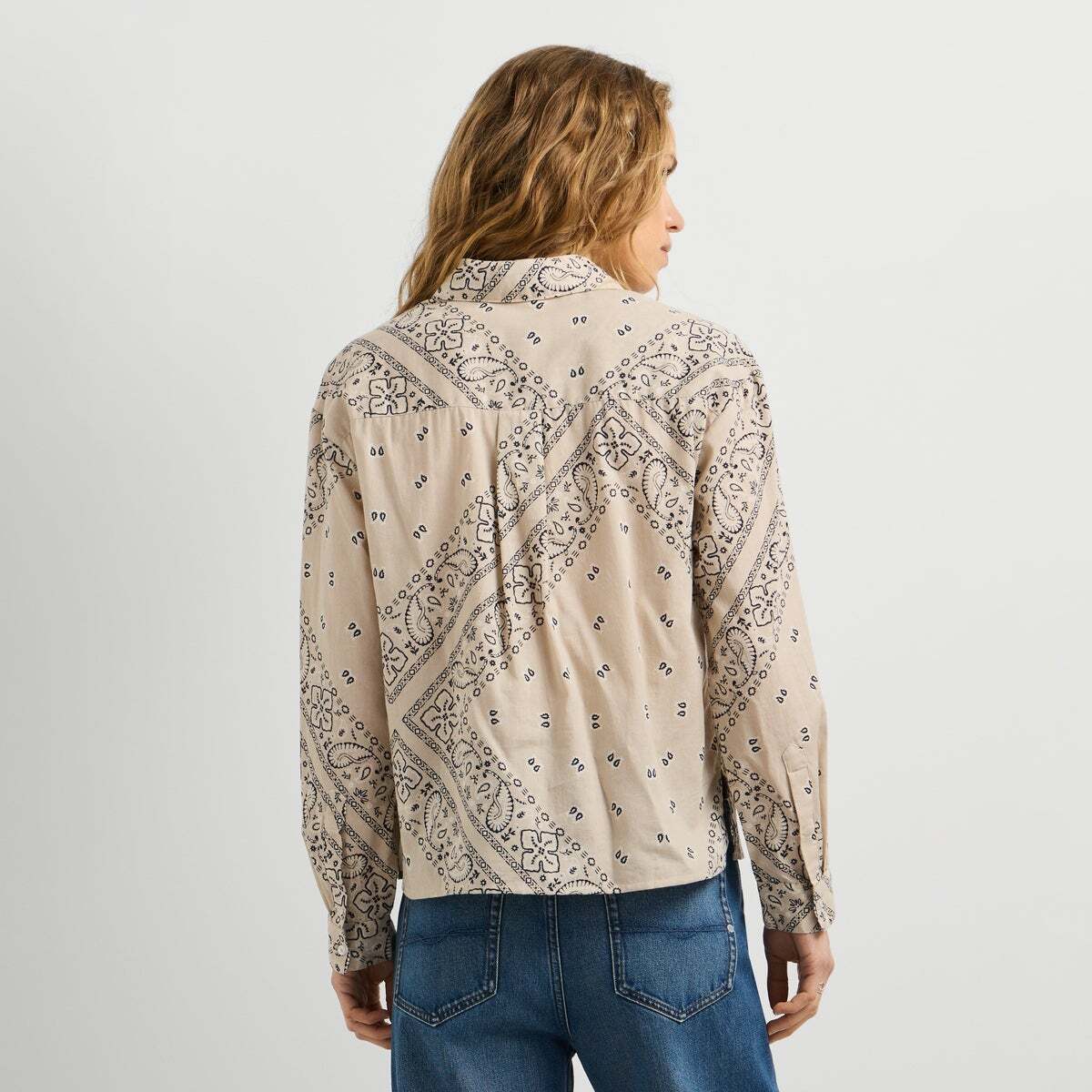 Blouse À Imprimé Bandana beige malté, PEPE JEANS