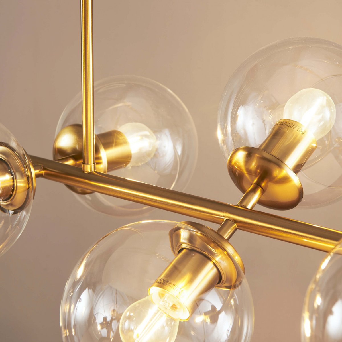 Majestueuse suspension en verre - CARLOTTA doré / laiton, KOSILUM