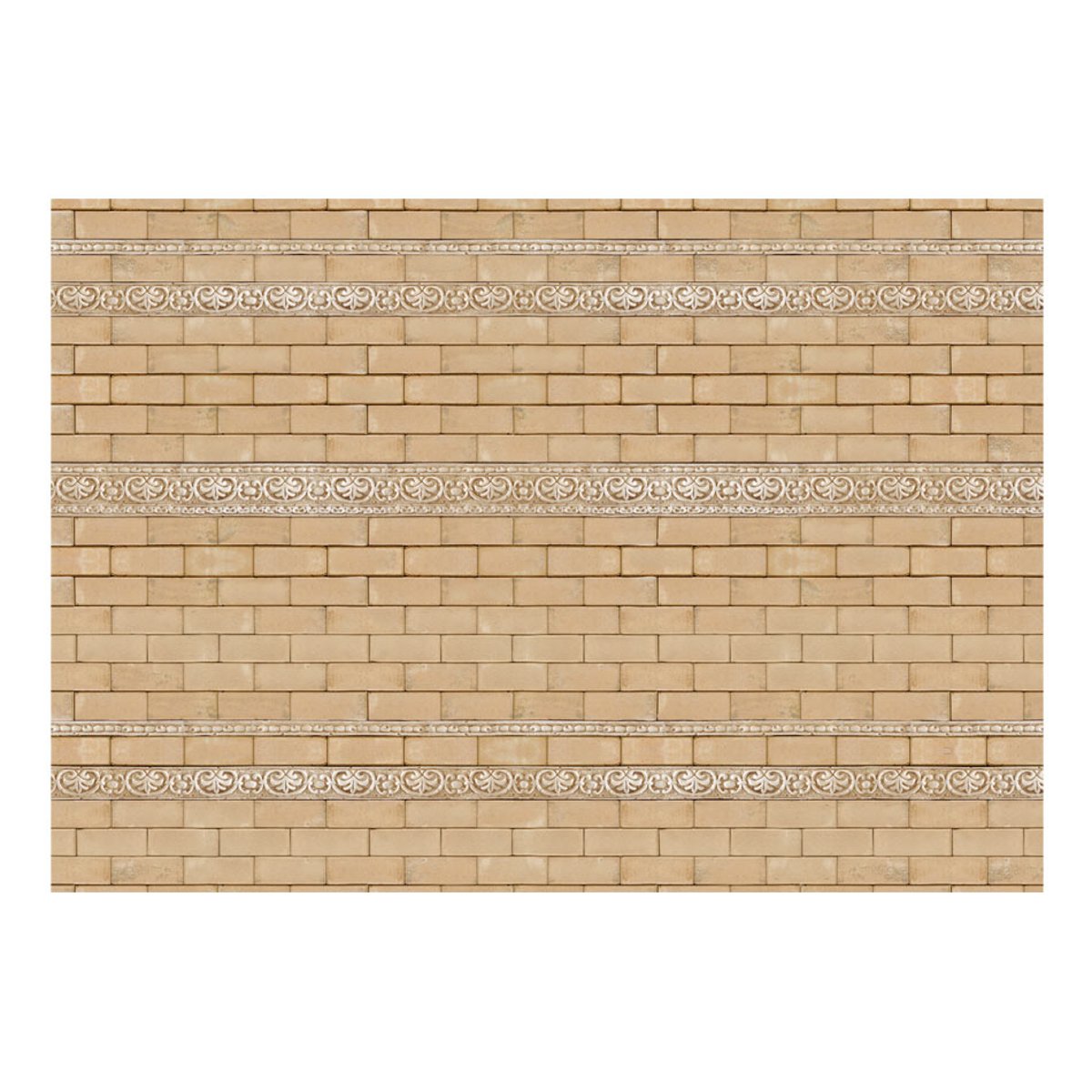 Papier peint intissé panoramique Mur avec ornements beige, EDEN