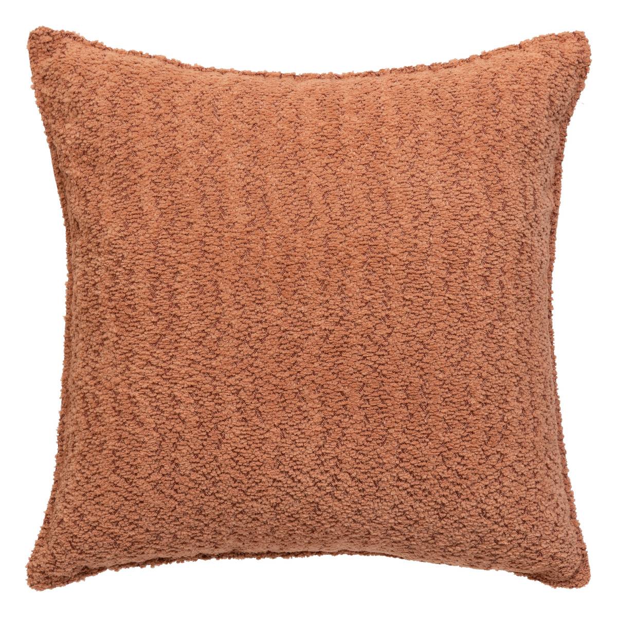 Coussin déhoussable en bouclette SOANA terracotta, ATMOSPHERA