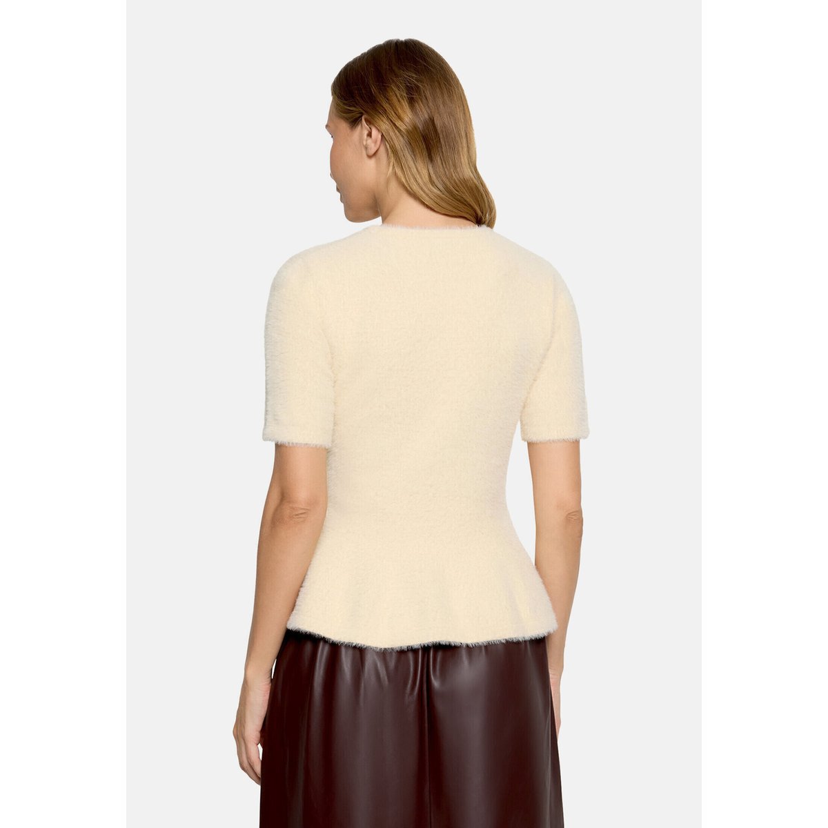 Pull-over en maille à encolure ronde champagne sorbet, VERA MONT