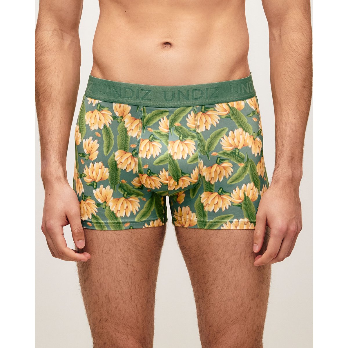 Boxer en microfibre motifs bananes REPEATIZ BANAB vert, UNDIZ
