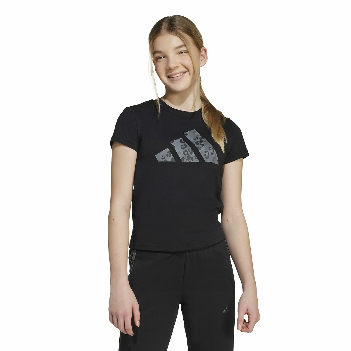 T-shirt manches courtes avec imprimé léopard noir, ADIDAS SPORTSWEAR
