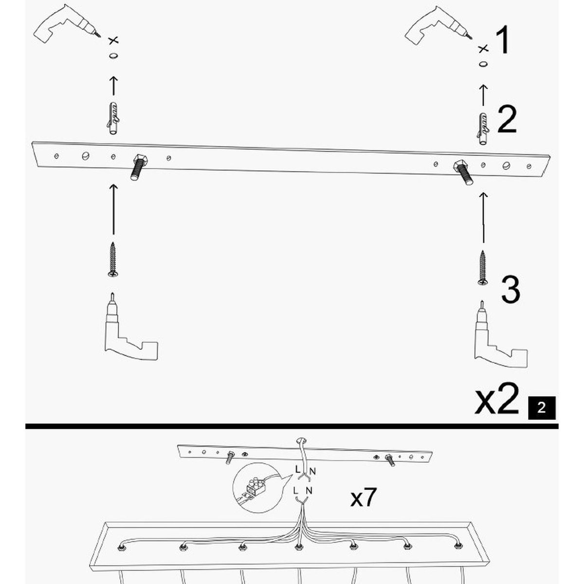 Suspension cuisine noire mat câble rouge, 3 formes SILE noir, PIER IMPORT
