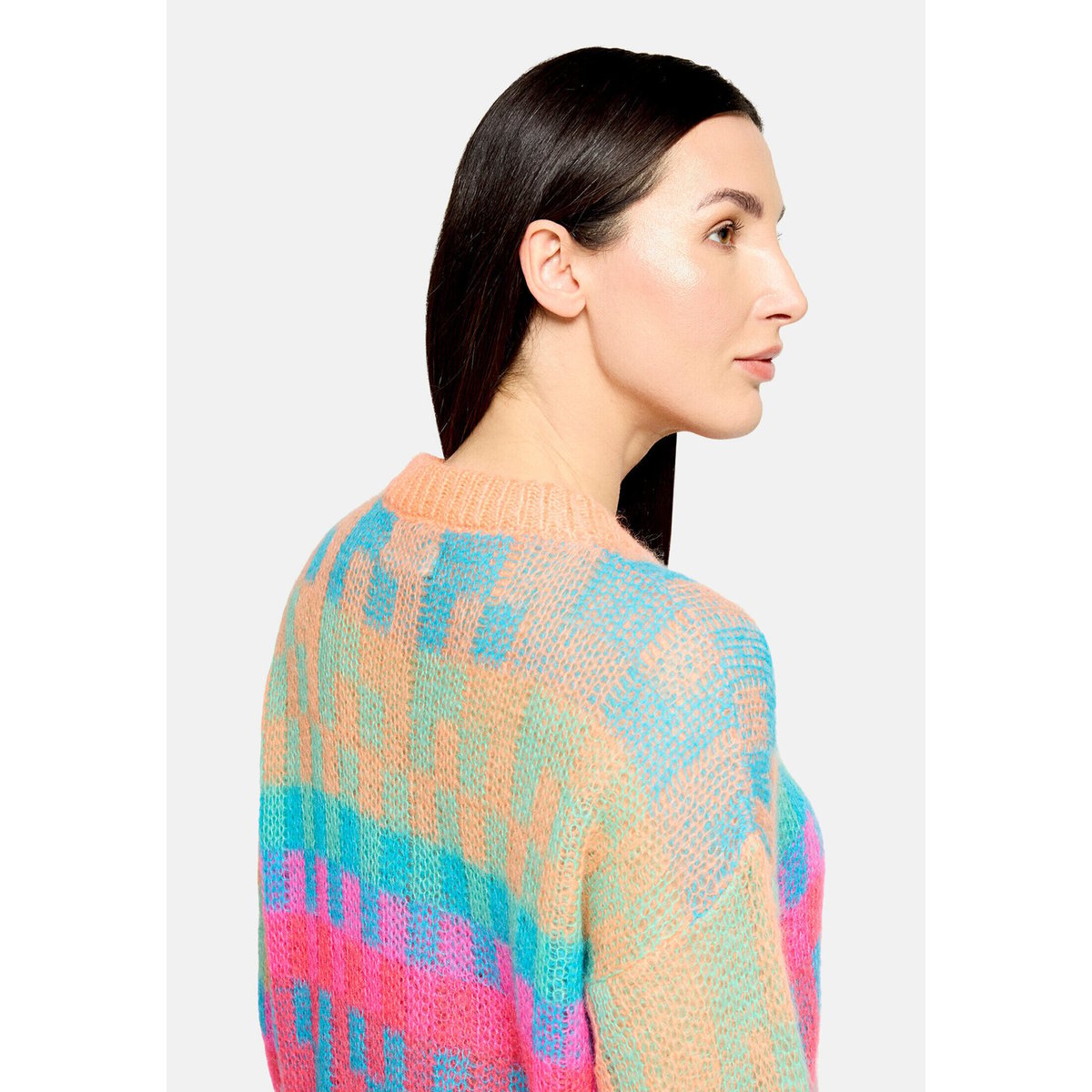 Pull-over en maille à encolure ronde orange/pink, CARTOON