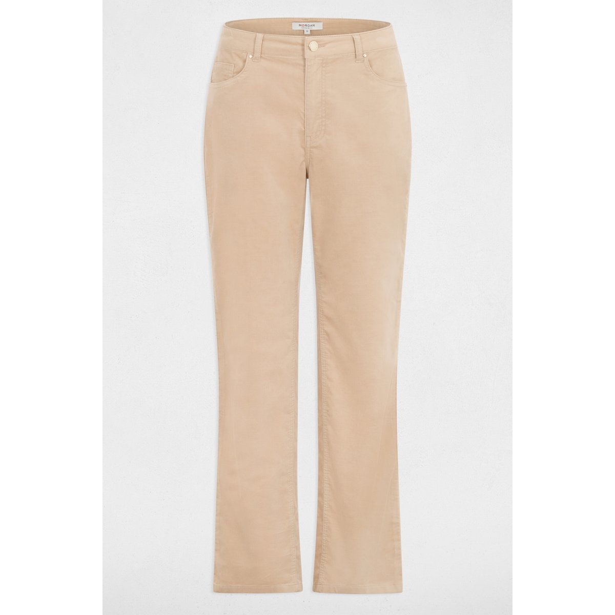 Pantalon droit taille haute ecru, MORGAN