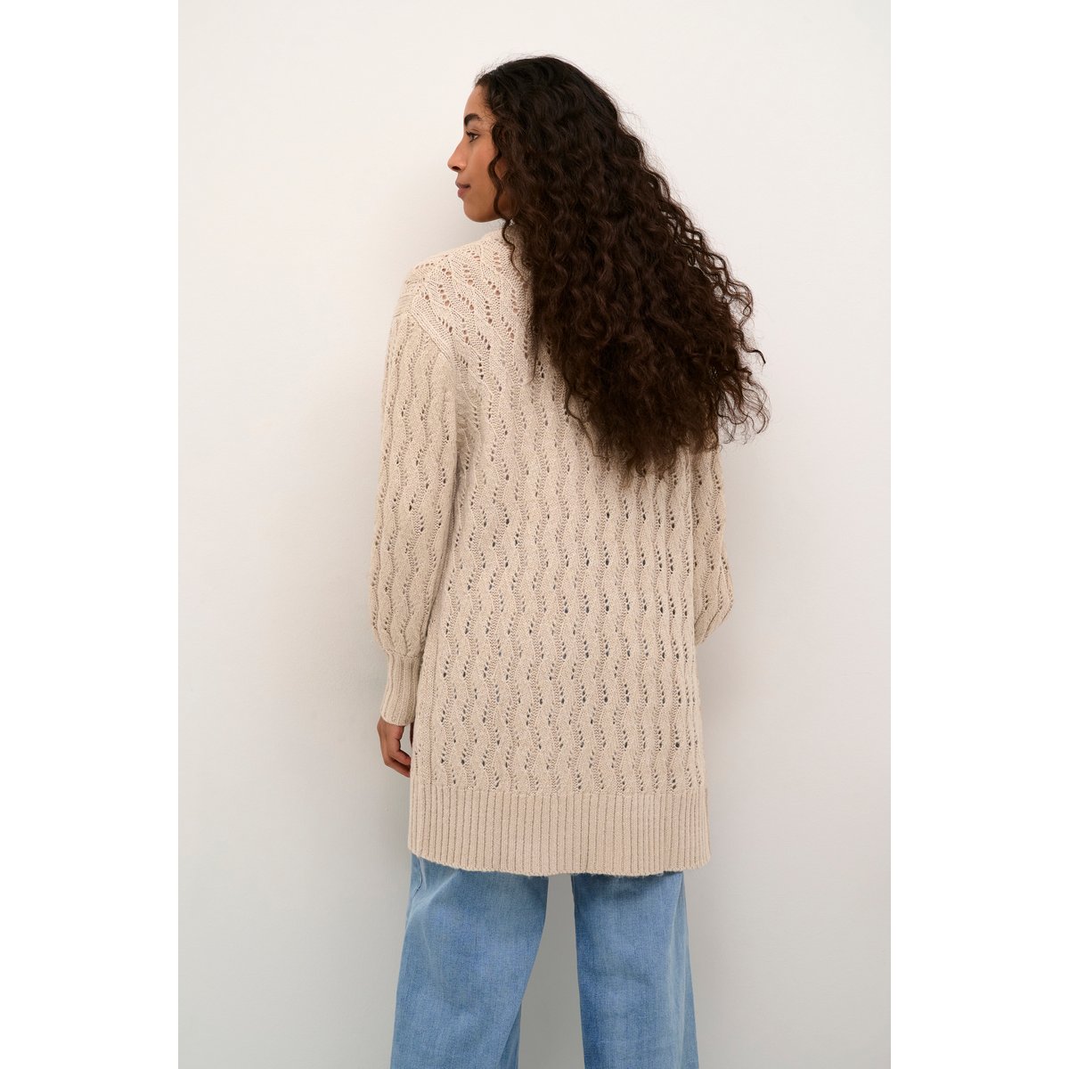 Cardigan à tricot beige feather gray, KAFFE