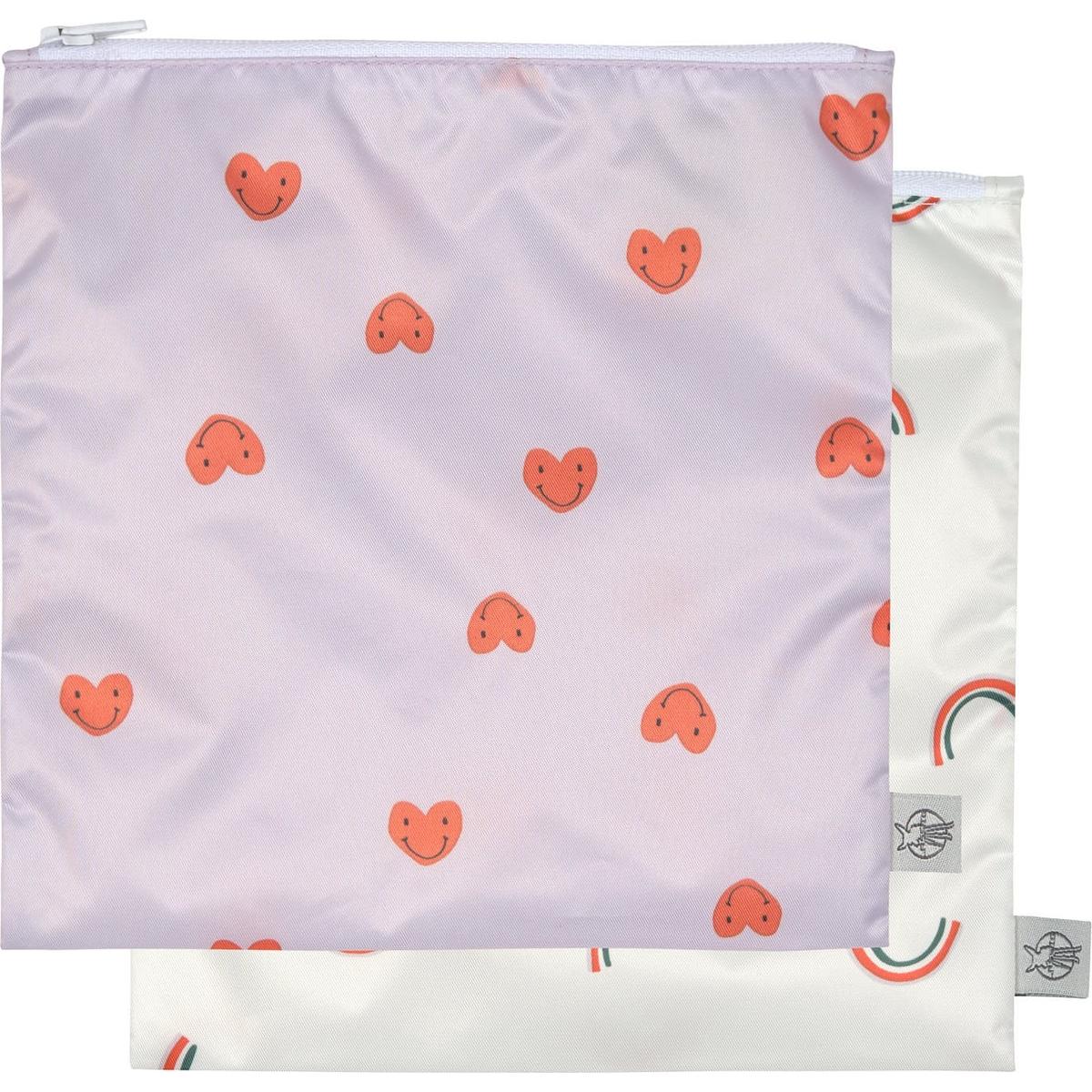 Lot de 2 Pochettes à goûter lilas, rouge, LASSIG