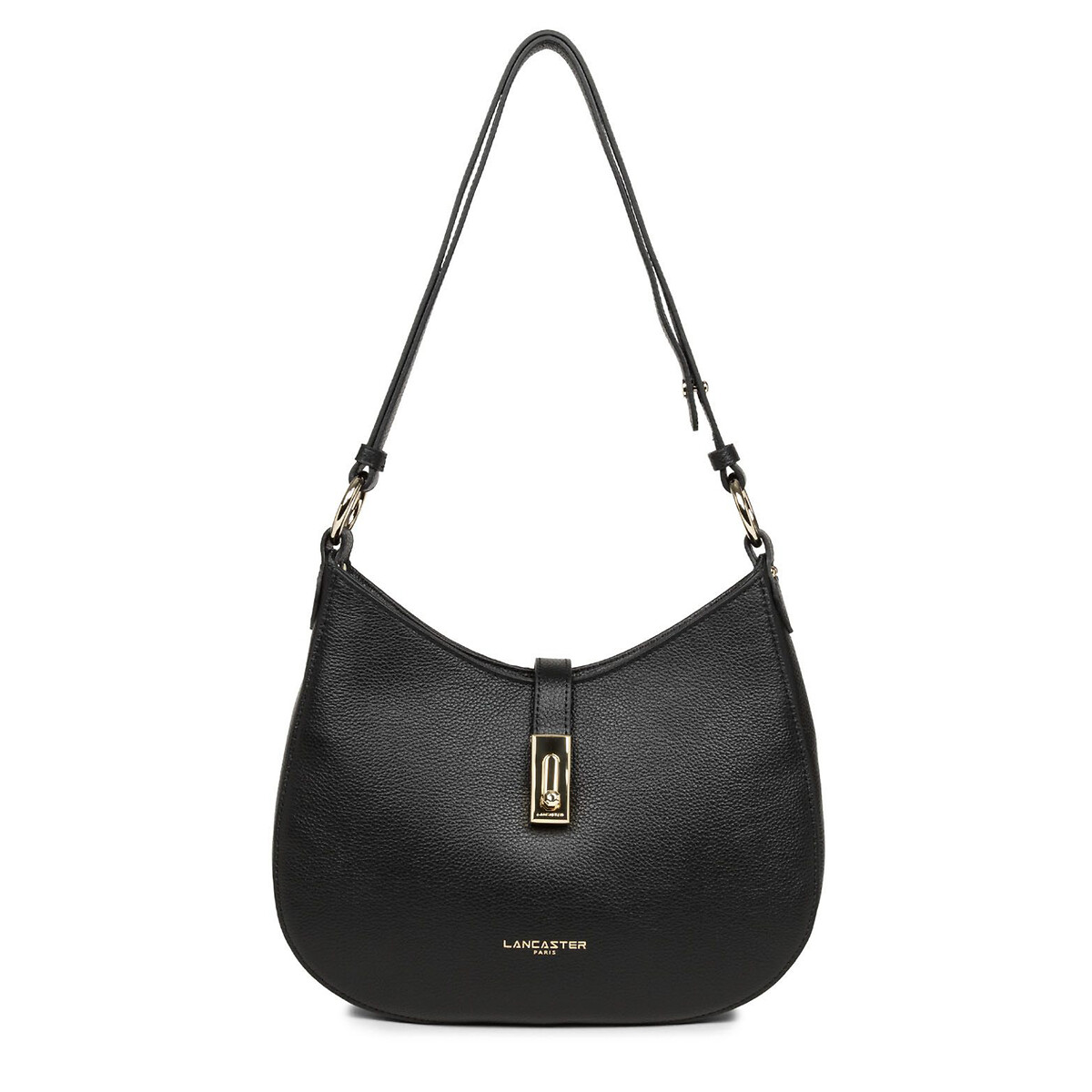 Sac besace cuir FOULONNÉ MILANO noir, LANCASTER