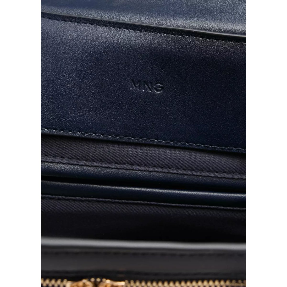 Sac porté main fermetures Éclair bleu marine, MANGO